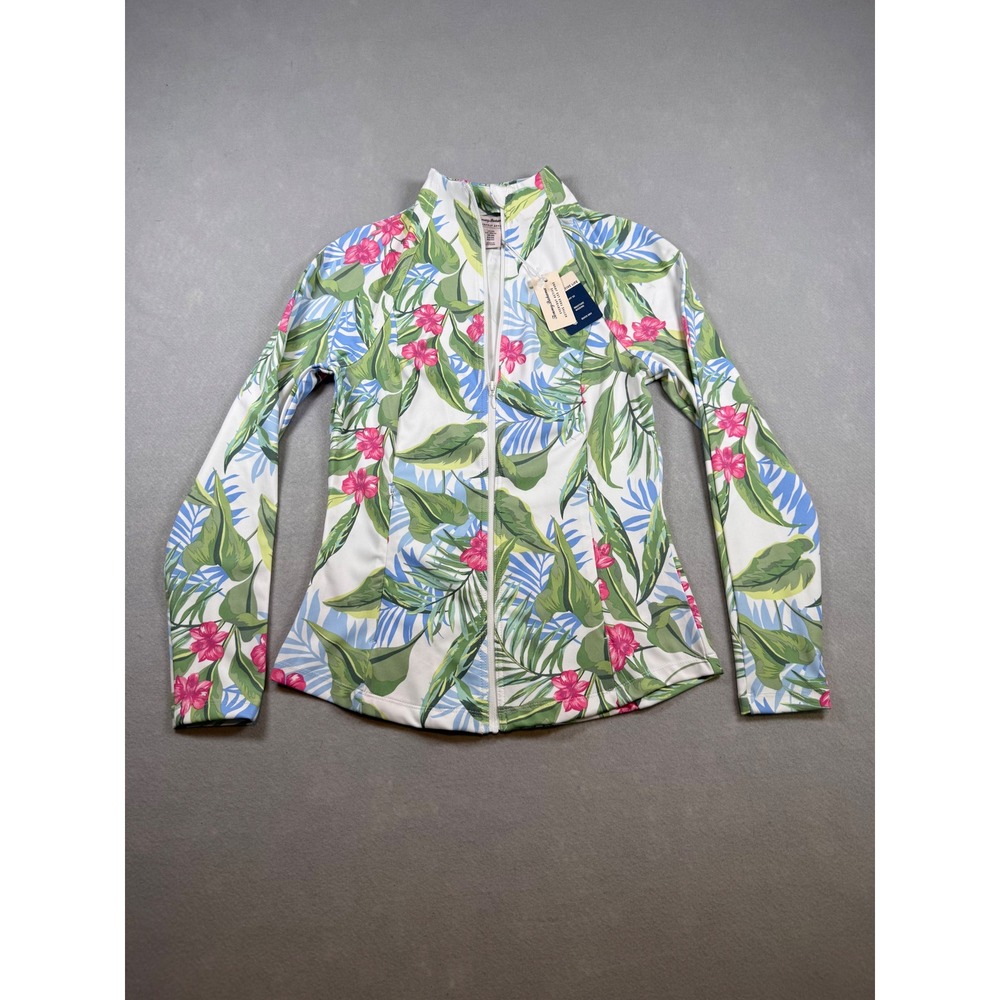 Tommy Bahama Everyday Active Tropical Floral Full Zip Jacket Womens XS New
